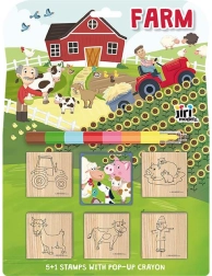Set de ștampile Fermă cu creion cerat