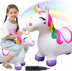 Unicorn săltător alb cu pompă Woopie