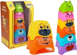 Piramida colorată animale pentru bebeluși