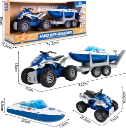 Set de poliție – quad și barcă cu motor 1:16