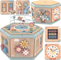 Cub interactiv din lemn Montessori cu activități Tooky Toy