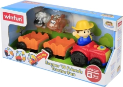 Tractor cu remorcă care cântă și luminează