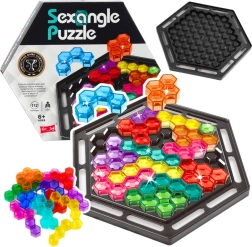 Joc logic SEXANGLE PUZZLE – tetris hexagonal cu 16 piese și 112 provocări
