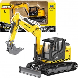 Excavator pe şenile Huina cu lamă galben 1:50