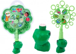 Baloane de săpun cu morișcă dinozaur, cu bol verde