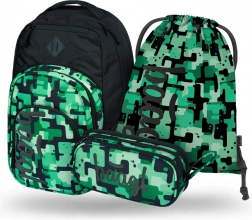 Set BAAGL Coolmate Green: rucsac, penar, săculeț