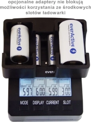 Încărcător inteligent EVERACTIVE NC-3000 pentru AA/AAA cu suport C/D (cu adaptor)