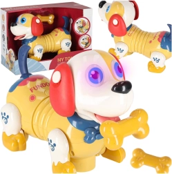 căţel interactiv cu os magnetic, tactil și cu lumini