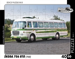 puzzle retro auto autobuz Škoda 706 RTO 40 piese