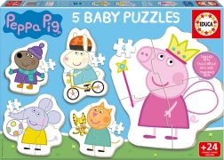 Puzzle pentru bebeluși Peppa Purcelușa 5în1 (3–5 piese)