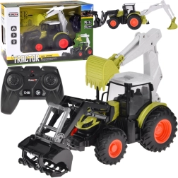 Tractor telecomandat cu excavator și încărcător