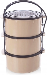 Recipient alimentar din plastic cu trei niveluri 3 × 1,5 l