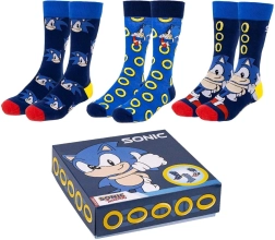 Set de șosete Sonic – 3 perechi în cutie cadou