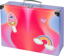Geantă școlară pliabilă curcubeu roșie
