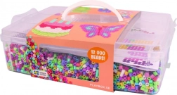Playbox mărgele termoadezive în servietă din plastic Happy Mix cu plăcuță și șabloane 12000 buc