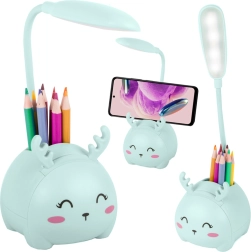 Lampiță de noapte LED pentru copii cu organizator și suport pentru telefon – Albastru