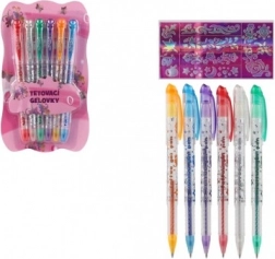 Set de pixuri gel pentru tatuaje cu șabloane, 6 buc