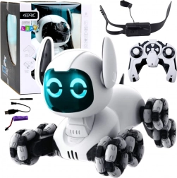 Câine robot interactiv TOOBY cu telecomandă 4WD cu LED și rotație 360°