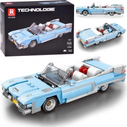 Set tehnic de construcție cabriolet albastru în stil retro american, 308 piese