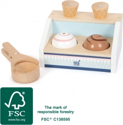 tejghea de înghețată din lemn small foot fresh