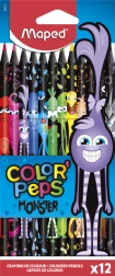 Creioane colorate triunghiulare Maped Color'Peps Monster 12 buc