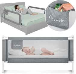 Barieră de siguranță pentru pat Nukido 160 cm, gri
