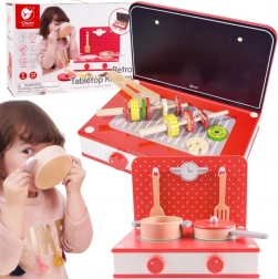 Bucătărie din lemn 2 în 1 cu grătar și cuptor pentru copii 22 buc