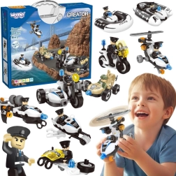 Set de construcție Woopie cu vehicule de poliție 8 în 1