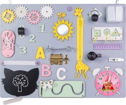 Tablă senzorială manipulativă din lemn 50 × 37,5 cm, gri