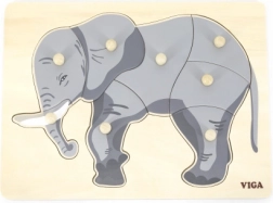 Puzzle din lemn Montessori Elefant