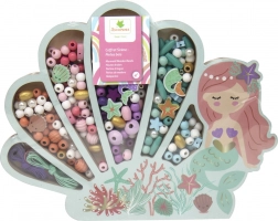 Mărgele pastelate din lemn Sirenă, 400 buc.