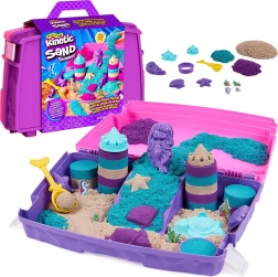 kinetic sand mermaid palace – set portabil cu nisip sclipitor și accesorii 934 g