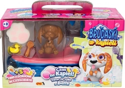 Set interactiv pentru baie cu pui de beagle alb‑galben