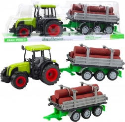 tractor verde cu remorcă pentru bușteni 47 cm