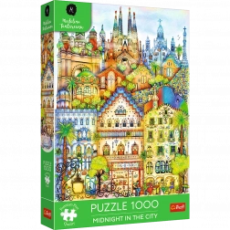 Puzzle premium 1000 piese – miezul nopții la Barcelona