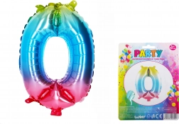 Balon curcubeu cifra 0 – 40 cm