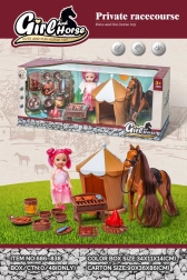 Set de joacă cu căluț, păpușă și accesorii