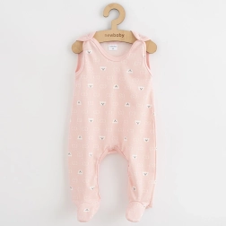 Salopetă pentru bebeluși New Baby Classic II cu ursuleț, albă – Mărimea 68