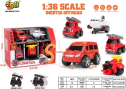 Set vehicule de pompieri 1:36