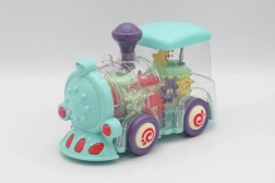 Jucărie tren transparentă cu lumini și muzică