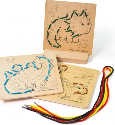 Bigjigs Toys Înnădire după numere Dinozauri