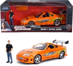 Model auto Fast & Furious Toyota Supra 1/24 cu figurina
