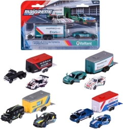 Majorette racing deluxe remorci – set cu 2 mașini și o remorcă 1:64