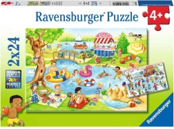 Puzzle Ravensburger Distracție la iaz 2×24 piese