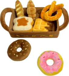 Coșuleț magic din pluș pentru copii cu produse de patiserie