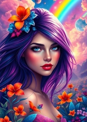 Puzzle Fata Curcubeu 500 piese de la Alipson