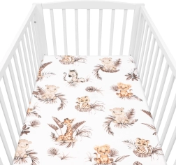 Cearșaf din bumbac pentru pătuț New Baby Safari 120 × 60 cm