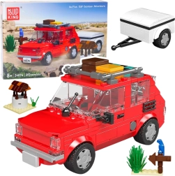 Set de construcție mașină FIAT 126p Maluch cu remorcă 1:24 (393 piese) – Mould King