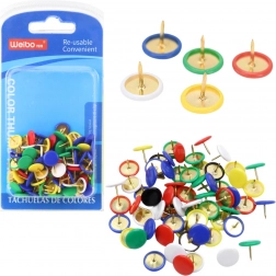 Set de ace colorate cu cap plat, 90 bucăți