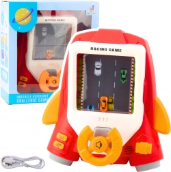 Simulator de curse pentru copii Racheta cu volan și sunete – roșu